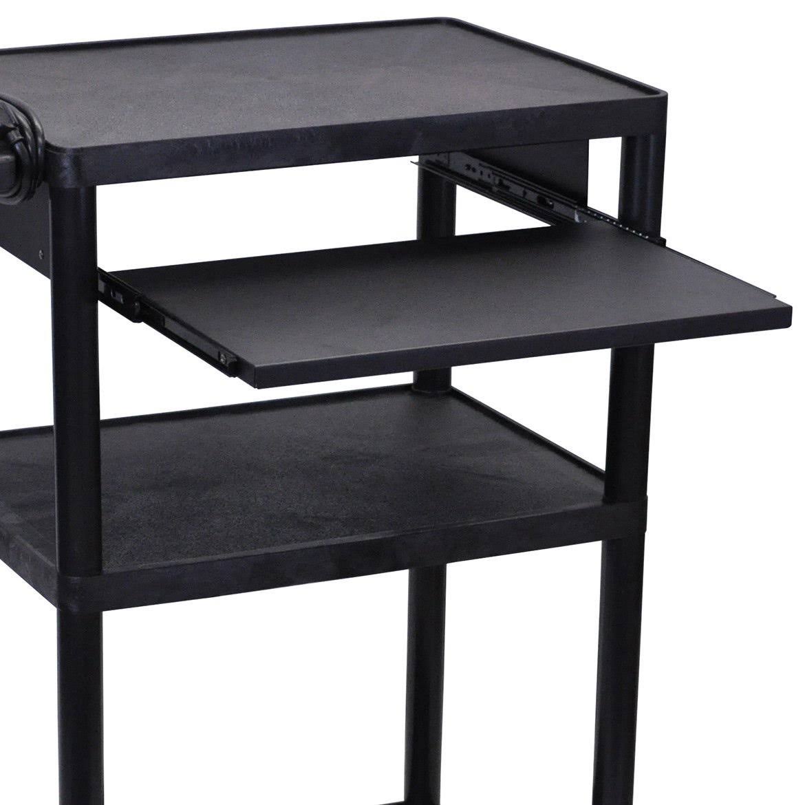 Black Keyboard Tray Audio Visual Cart Q895634