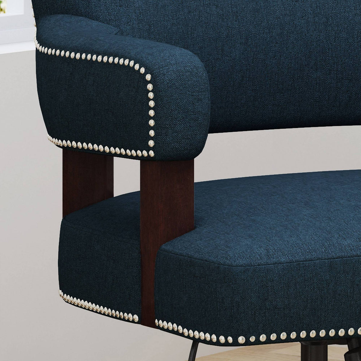 Navy Blue and Chrome Home Office Chair T115