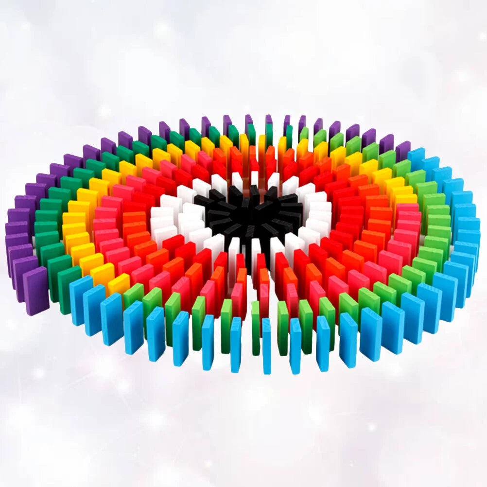 120Pcs Wooden Domino Blocks Set with 12 Colors Y2699