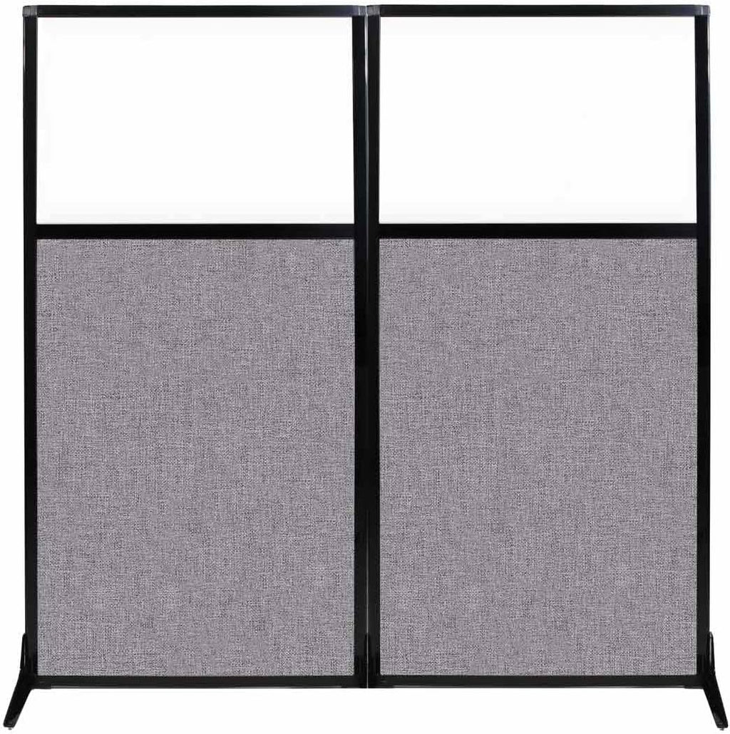 Portable Wall Divider with Charcoal Gray Fabric Panels O6553