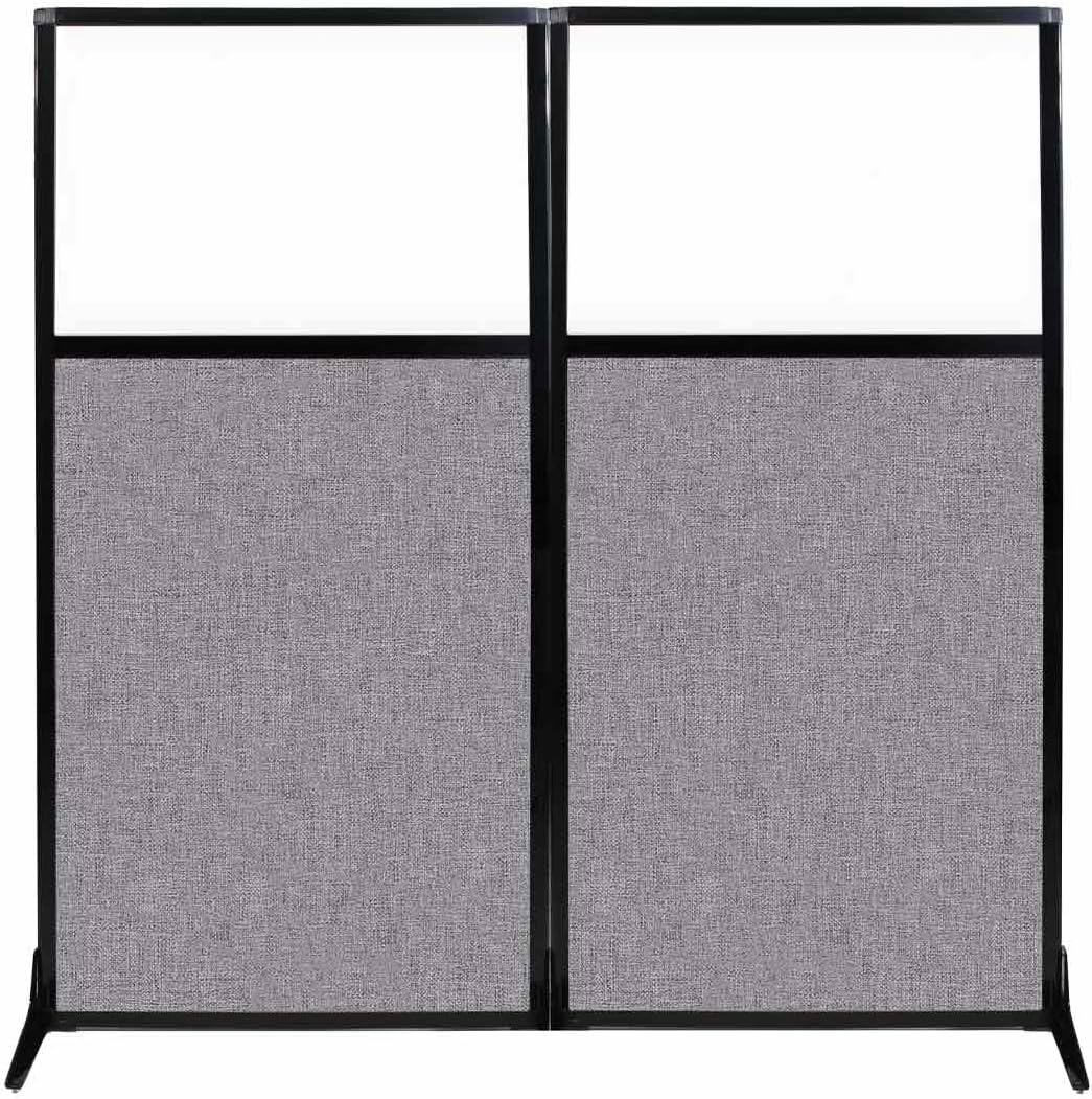 Portable Wall Divider with Charcoal Gray Fabric Panels O6553