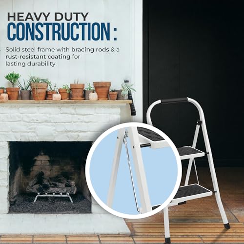 2 Step Ergonomic Foldable Step Stool 350 LBS Capacity M155