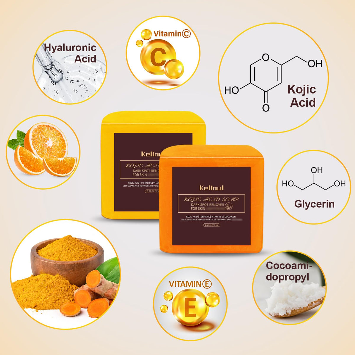 9 OZ 4 Bars Turmeric Soap U6736