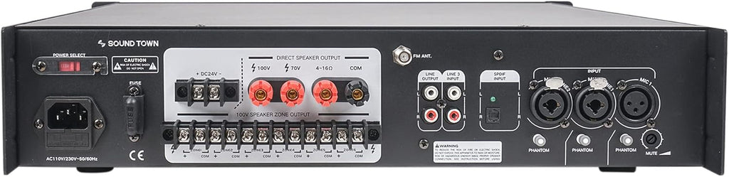 360W 6-Zone 70V/100V Commercial Power Amplifier with Bluetooth T1321