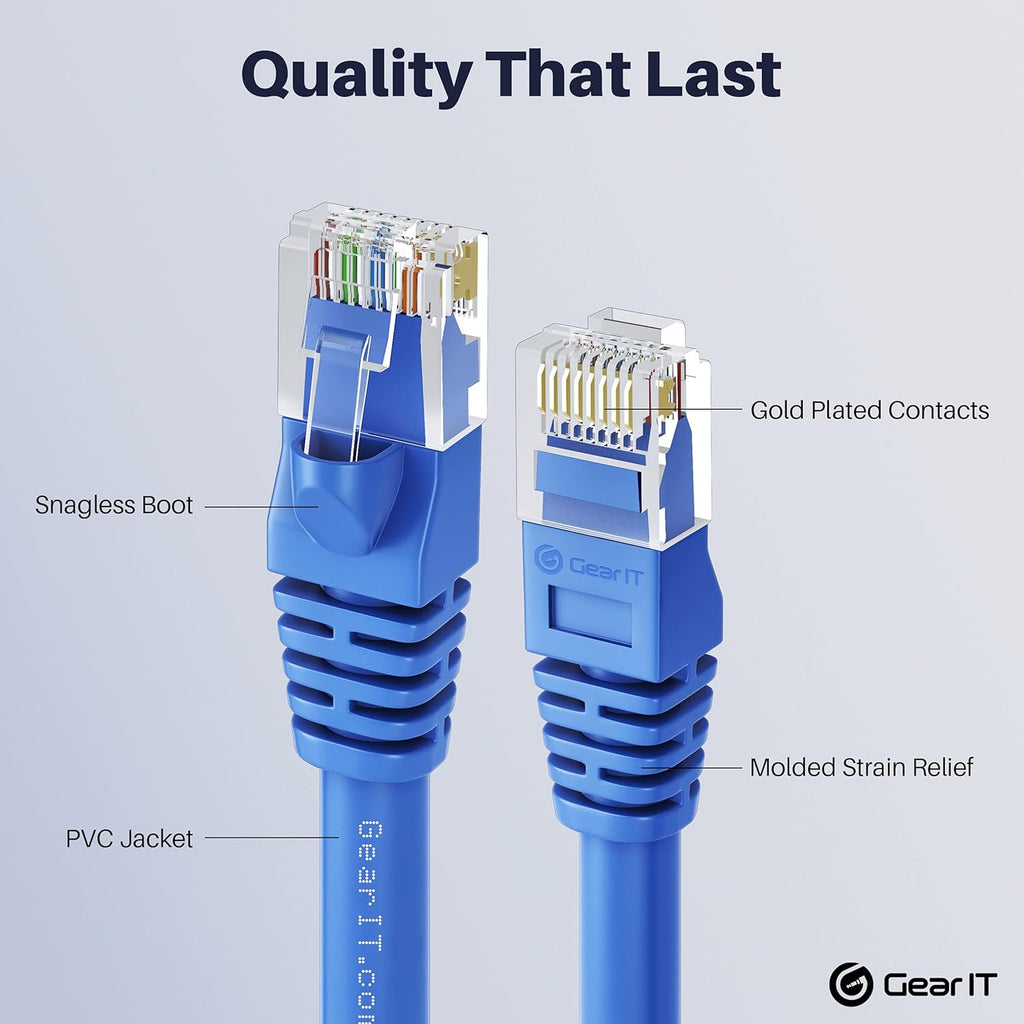 Cat 6 Ethernet Cable 1 ft 100-Pack Blue Y927273