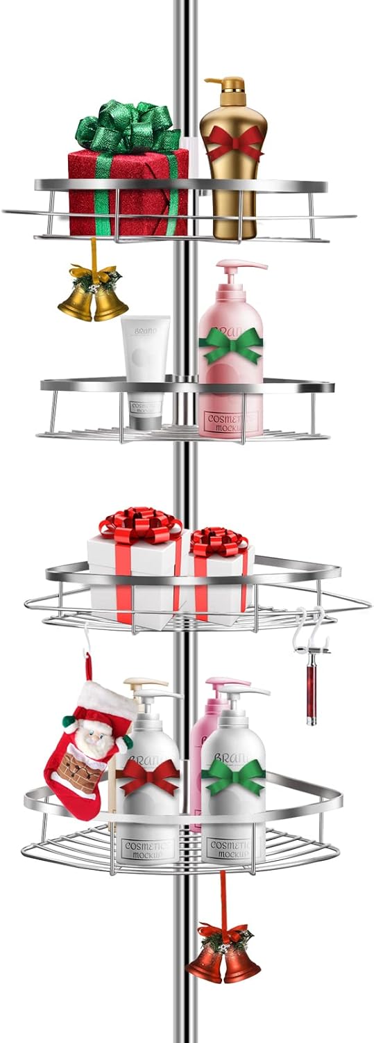 Rustproof 304 Stainless Steel 4 Tier Adjustable Shower Shelf M820