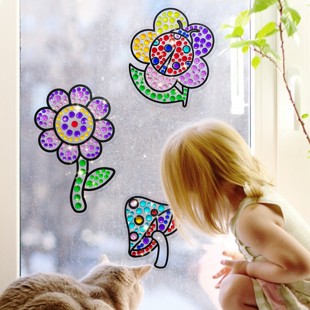 6 Sheets Gem Art Diamond Painting Kits for Kids E842