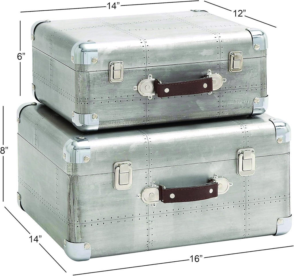 Set of 2 Wood Aluminium Case Y57447