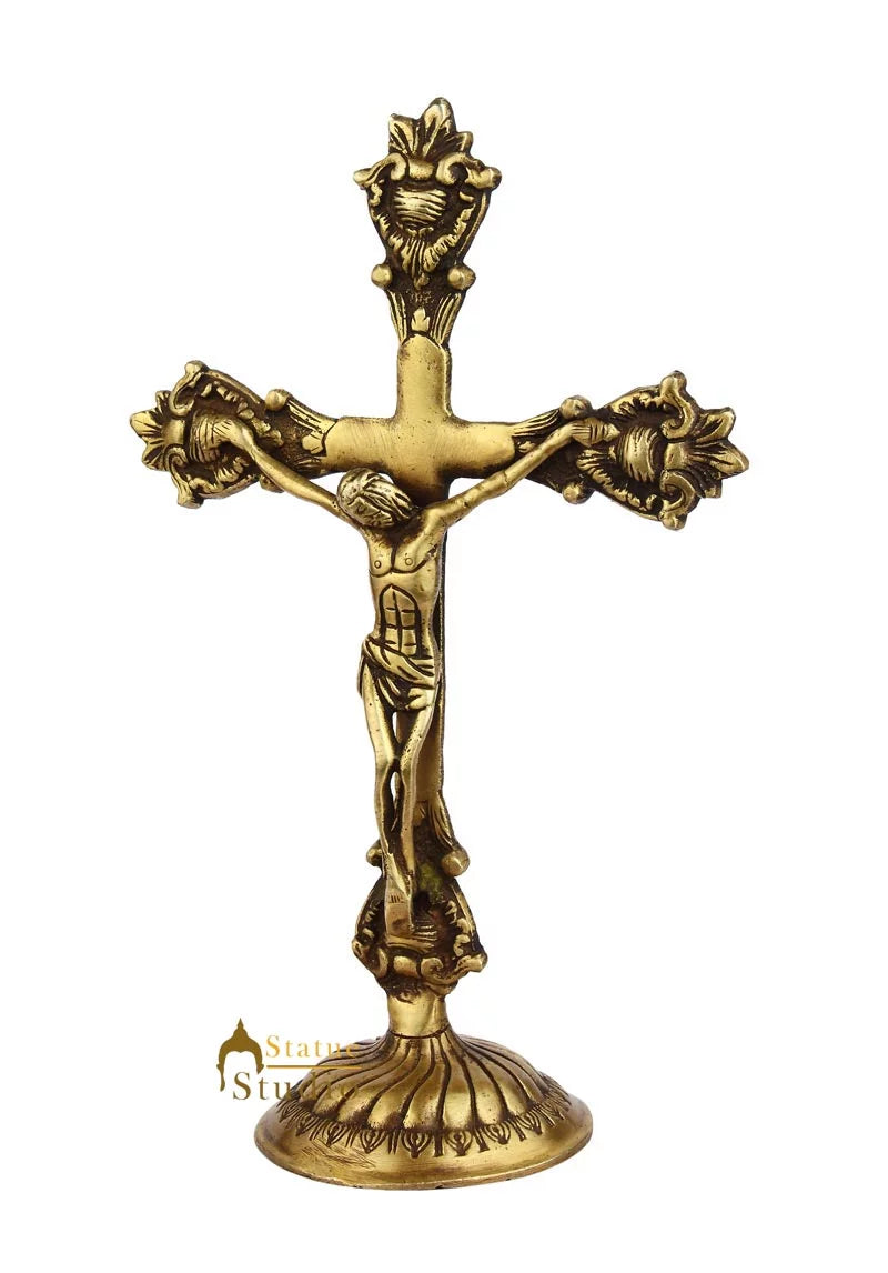 Jesus Christ Statue Brass Religious Figurine 3 X 3 X 11 Inch J3397