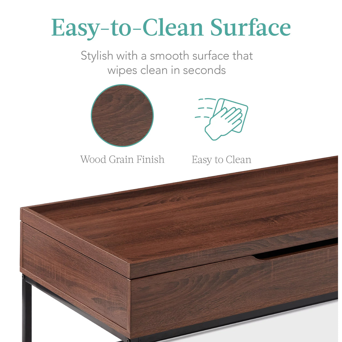 44in Lift Top Coffee Table with Tray Edge Tabletop P496425