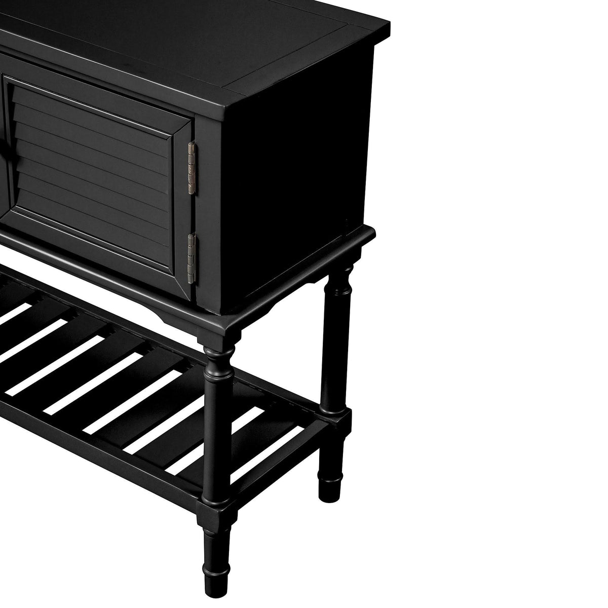 Black Light Green Pine Console Table with 2 Drawer and Cabinet and Shelf C363