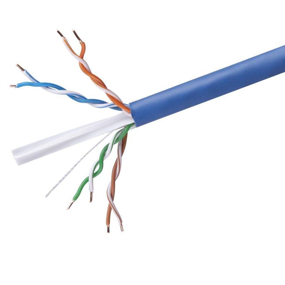 Cat6 Ethernet Bulk Cable 500ft Blue Solid UTP 23AWG H30233