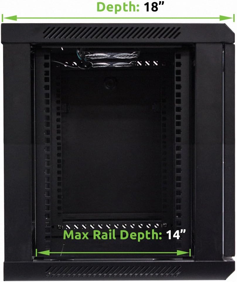 9U Wallmount Cabinet Enclosure with Locking Glass Door A830