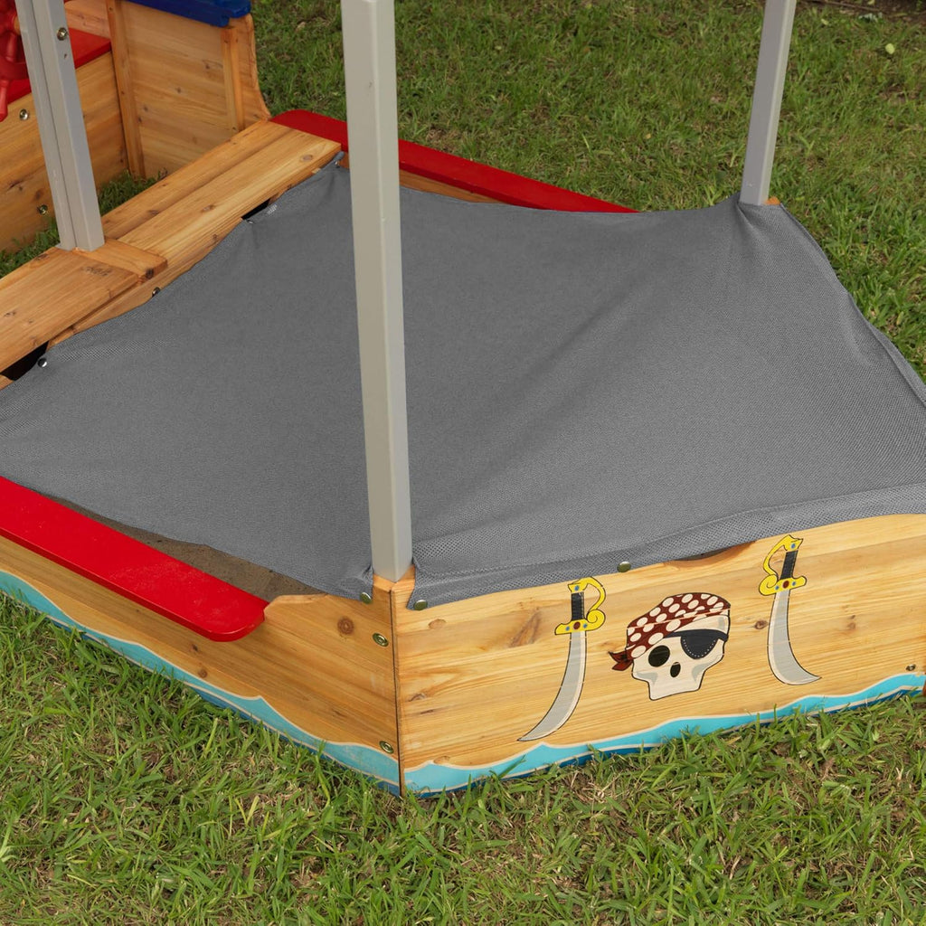 Wooden Pirate Sandbox with Canopy R31109