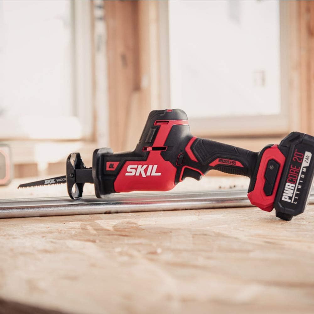 Brushless 20V Compact Reciprocating Saw with 2.0Ah Lithium Battery and Charger O351
