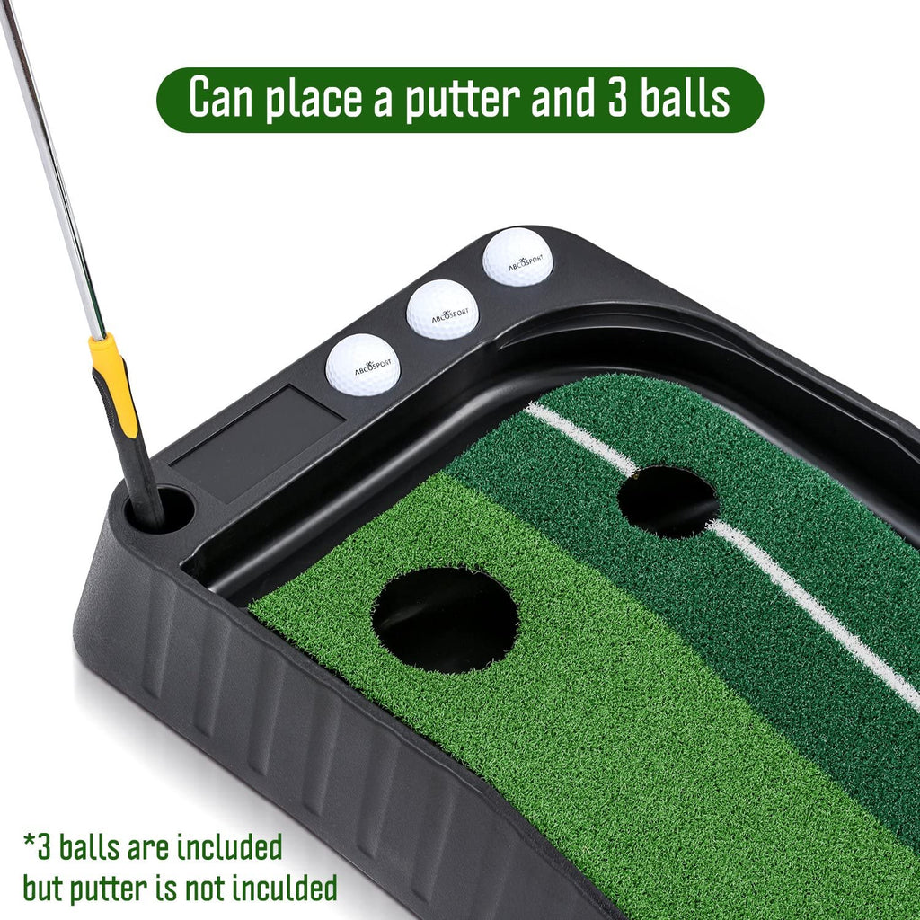 Indoor Golf Putting Practice Mat with Auto Ball Return D734