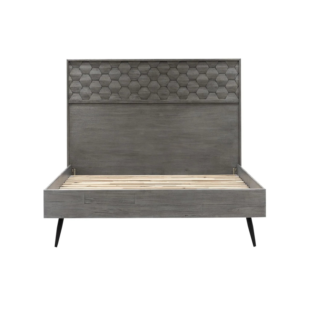Gray Queen Wood Platform Bed Frame P857