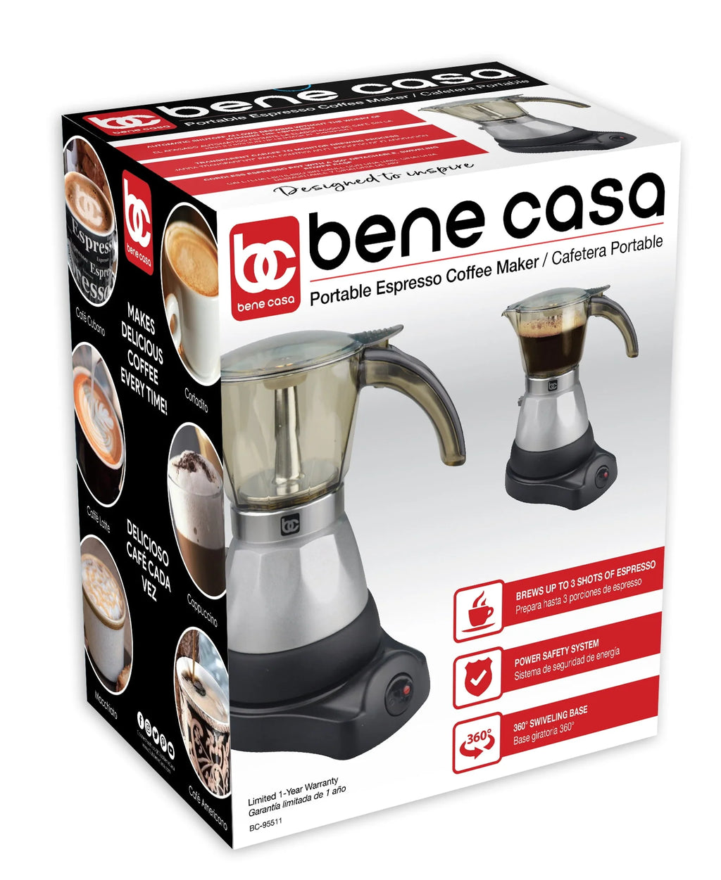 3 Cup Electric Espresso Coffee Maker B977