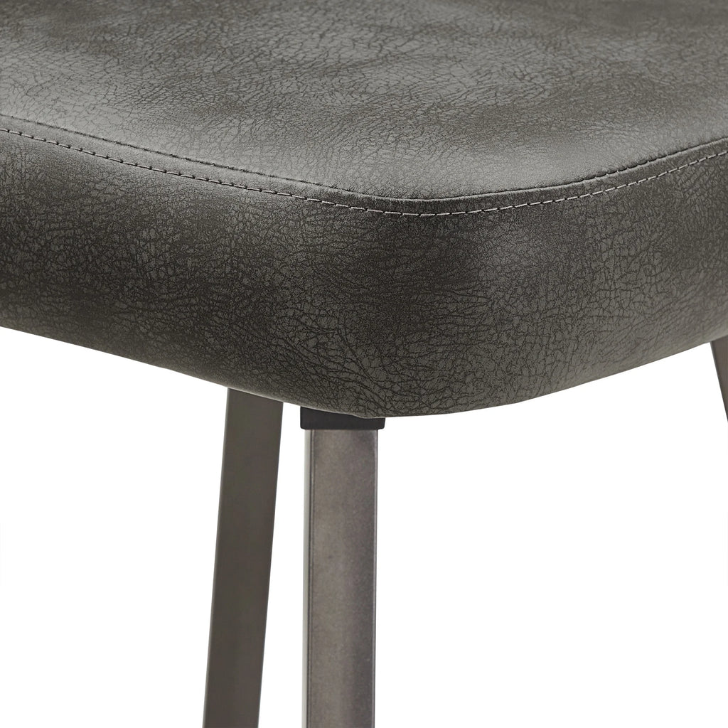 24" Metal Swivel Counter Stools, Set of 2, Dark Grey W2916