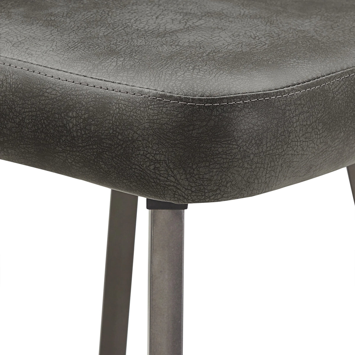 24" Metal Swivel Counter Stools, Set of 2, Dark Grey W2916