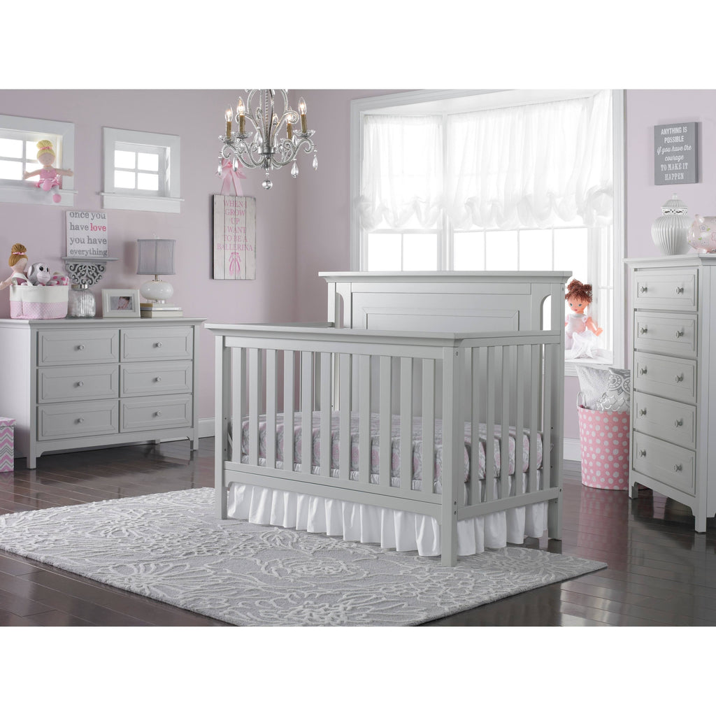 4-in-1 Convertible Crib, Misty Grey Q393