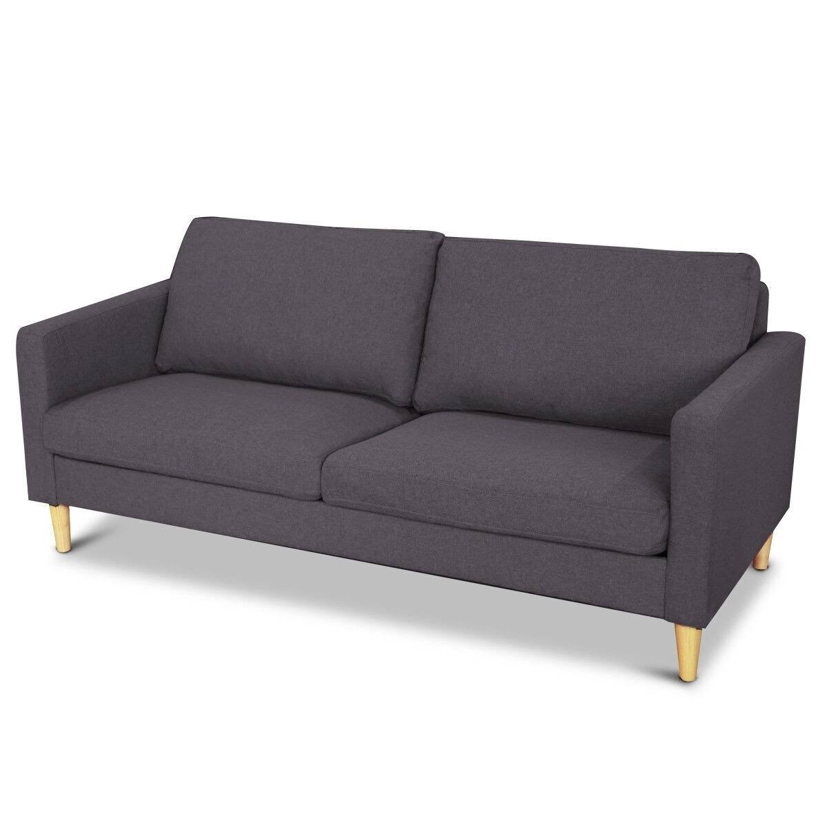 Grey Fabric Sofa with Wood Legs P853