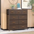 Brown 9 Drawers Fabric Dresser U199075