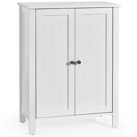 2-Door Bathroom Floor Storage Cabinet with Adjustable Shelf R98799