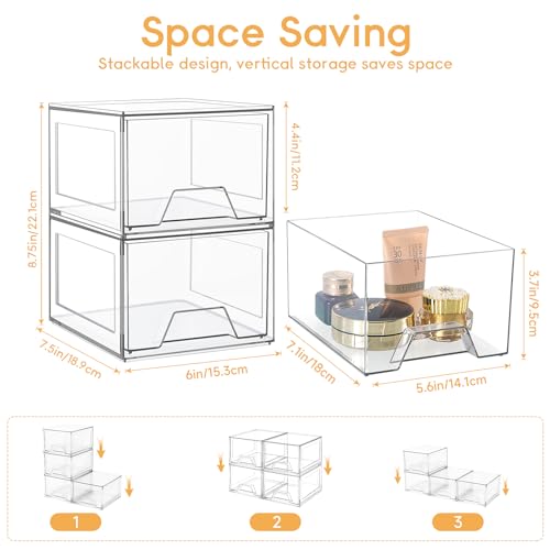 4 Pack Stackable Acrylic Drawer Organizer T789808