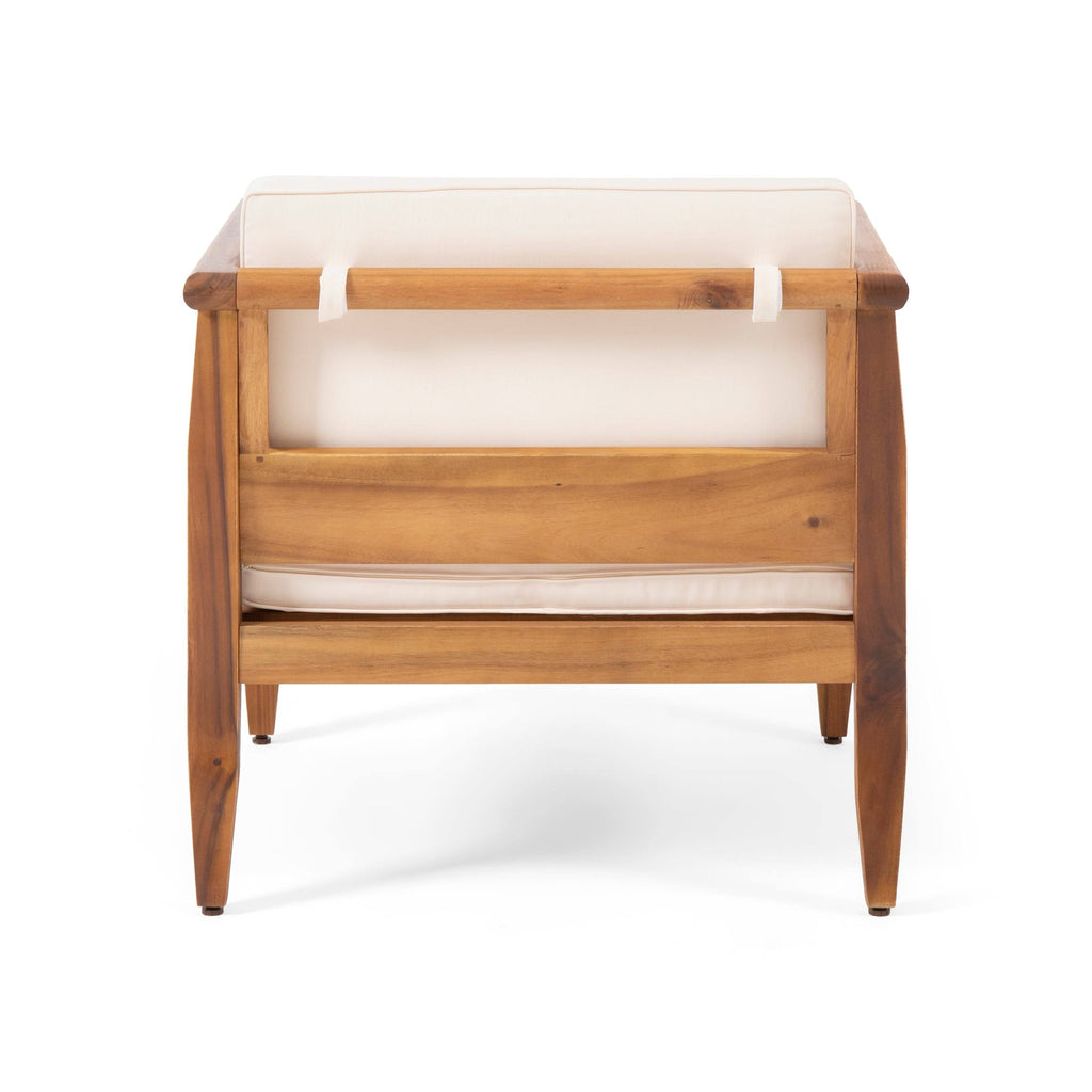 Acacia Wood Club Chair with Cushion Set of 4 N6575