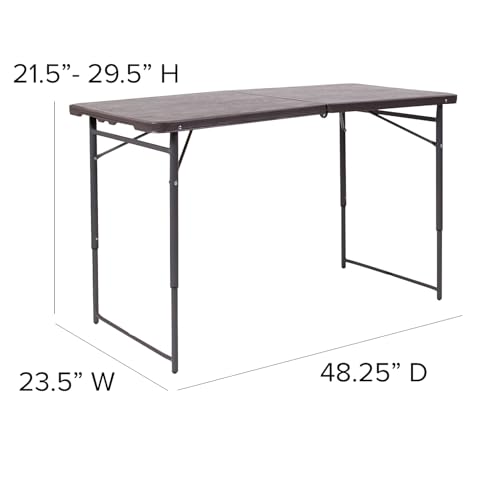 6' White Rectangular Plastic Folding Table J790