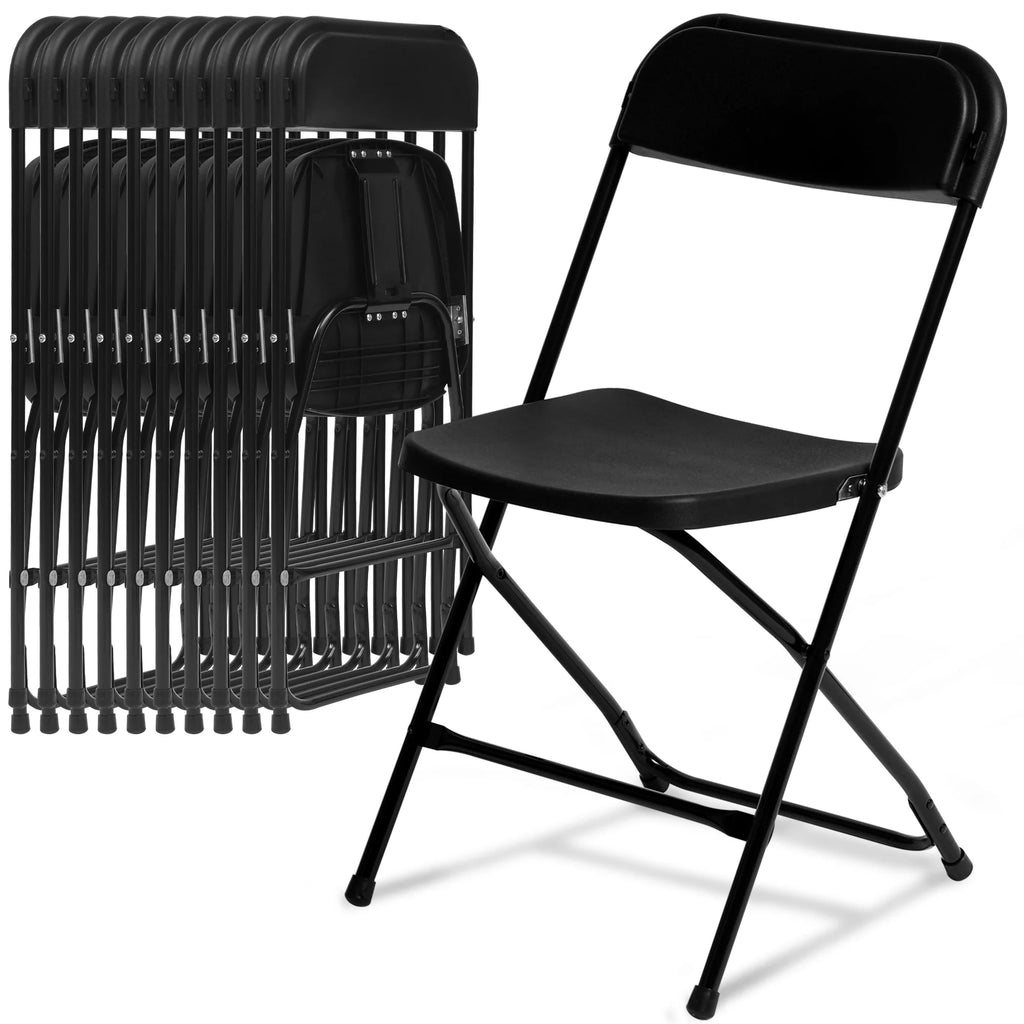 6 Pack White Plastic Folding Chairs 350lb Capacity Stackable R603249
