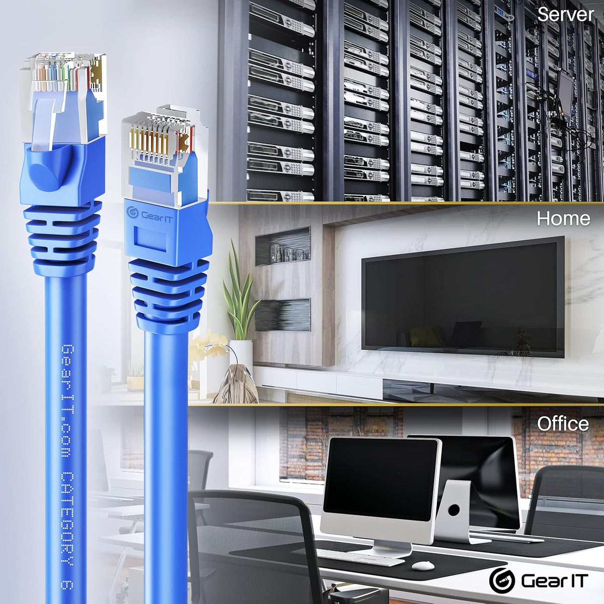 Cat 6 Ethernet Cable 1 ft 100-Pack Blue Y927273