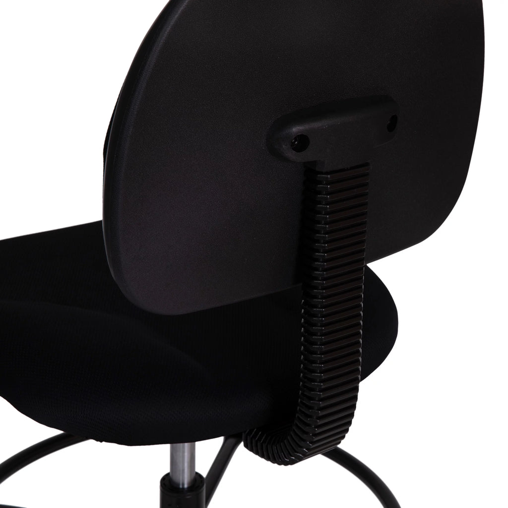 Black Fabric Drafting Chair with Footring L739682