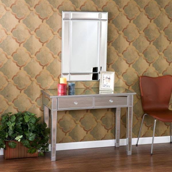 Matte Silver Storage Console Table T6514