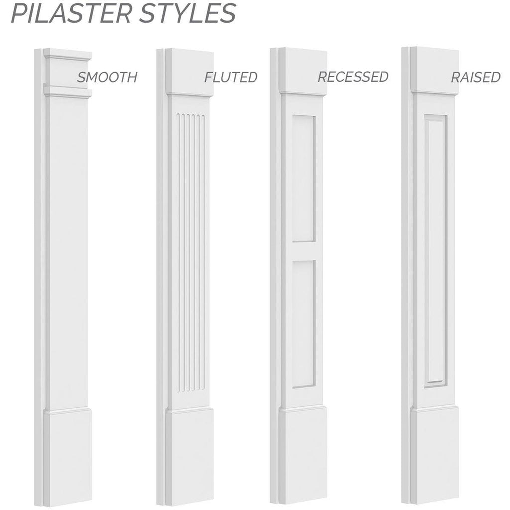Flat Panel PVC Pilaster with Capital & Base (Pair) K9980