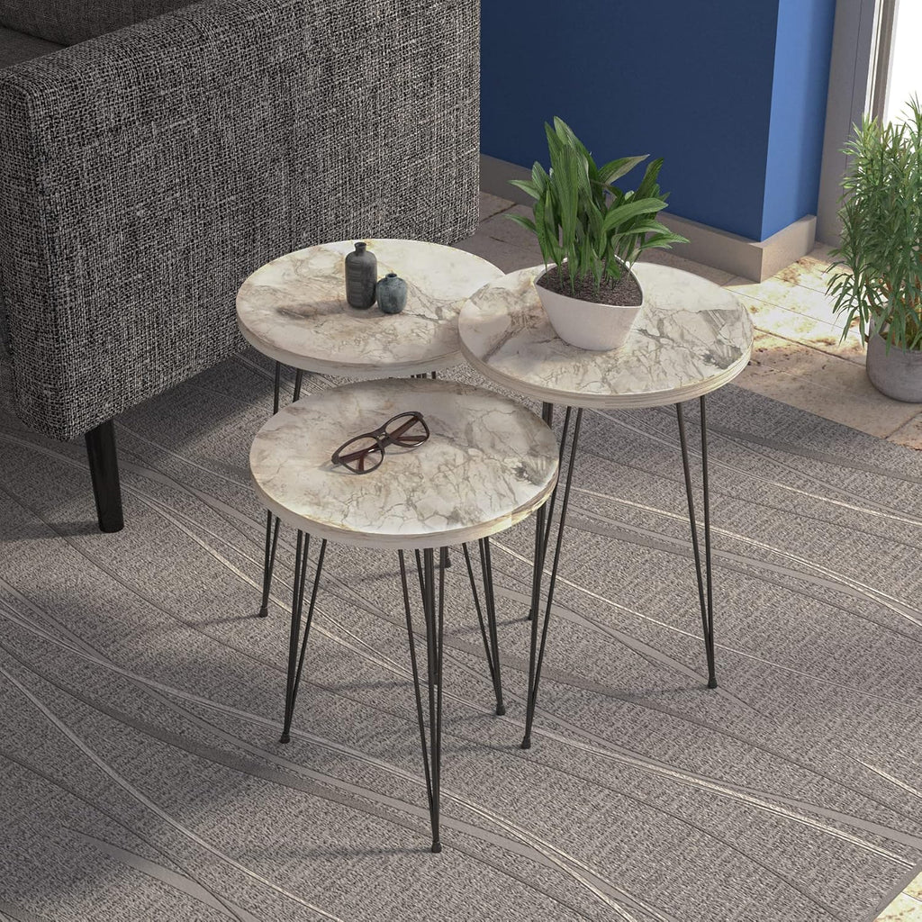 Set of 3 High Gloss Nesting End Tables Y643