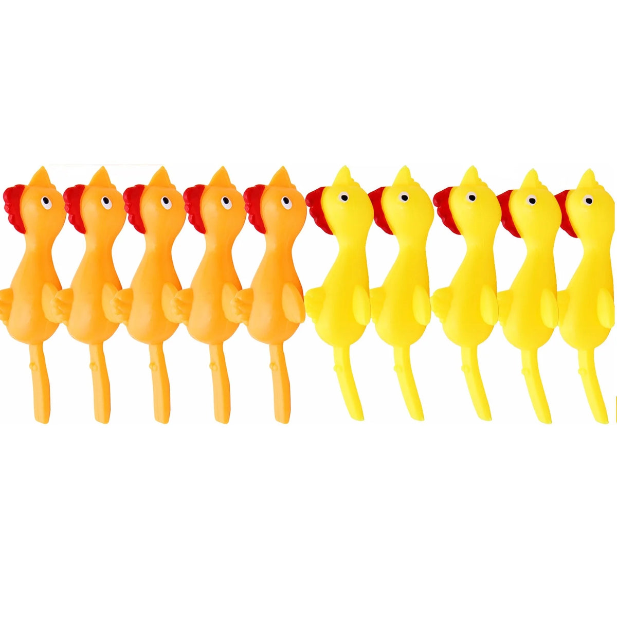 10 Pcs Rubber Chicken Prank Toy M13299