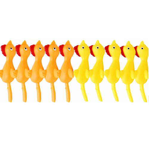10 Pcs Rubber Chicken Prank Toy M13299