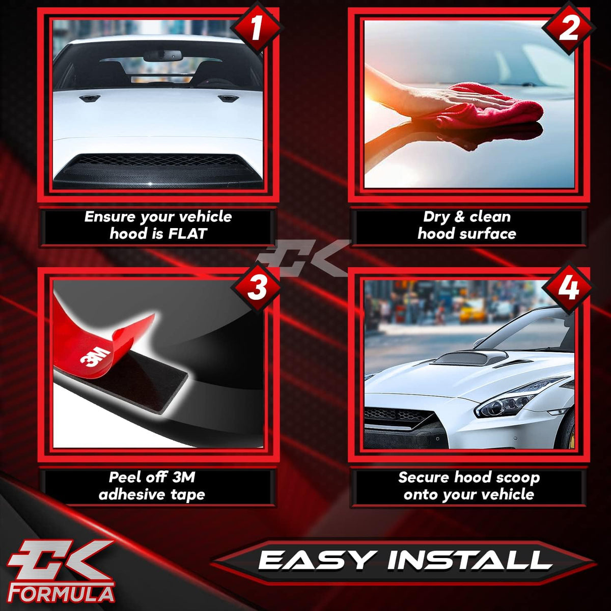 Carbon Fiber Hood Scoop Vent Cover I451208
