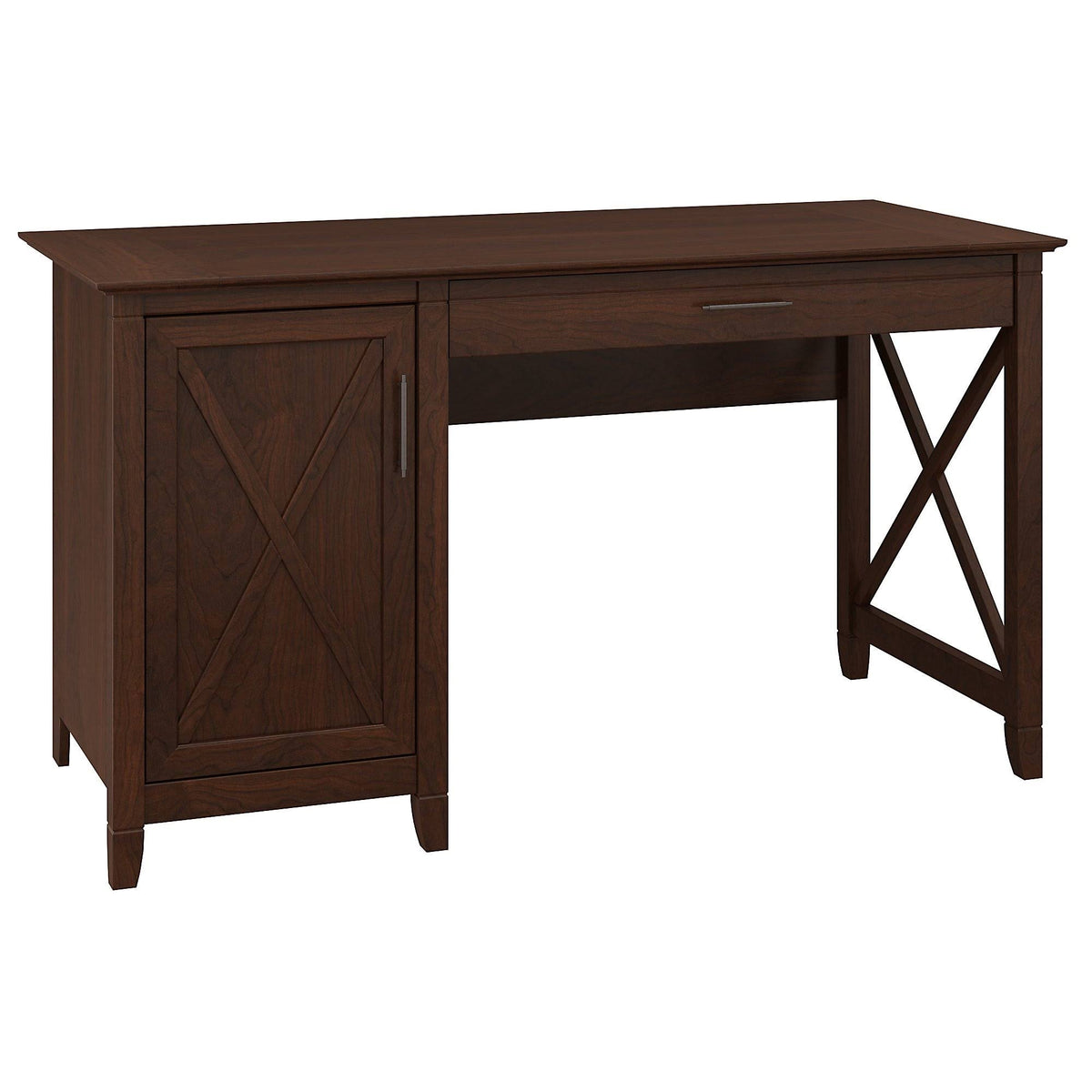Cape Cod Gray Computer Desk with Keyboard Tray and Storage U486