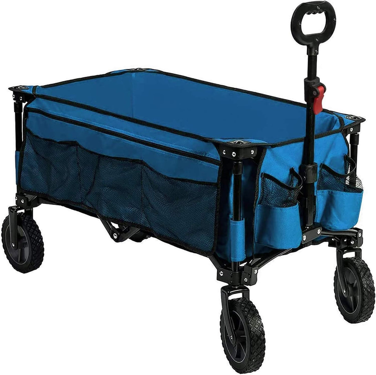 Blue Collapsible Heavy Duty Utility Wagon with Side Bag and Storage Bag M968726