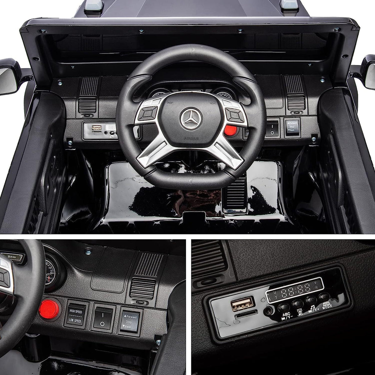 24V Powered Ride On Car with 6 Wheels, Remote Control, MP3 Player, Red R733322