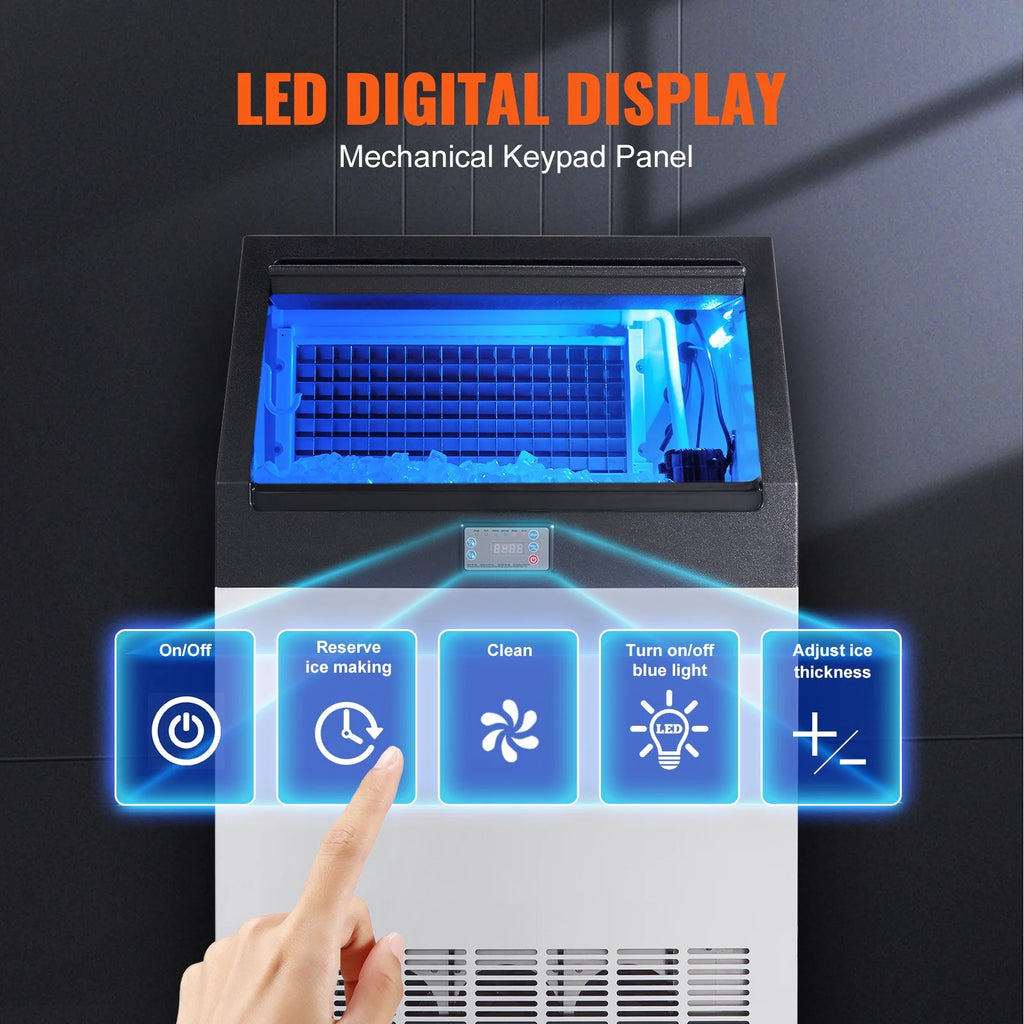 265lbs/24H Freestanding Ice Maker Cabinet Machine M7877