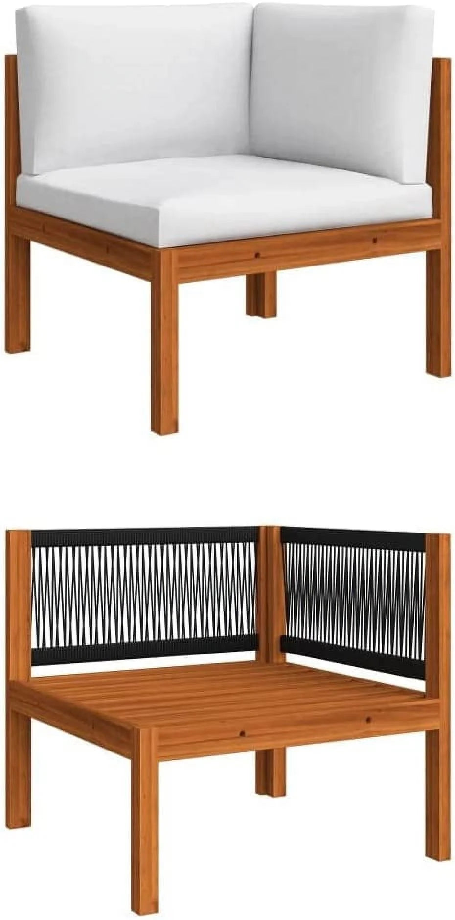 12 Piece Cream Solid Acacia Wood Patio Lounge Set S523845