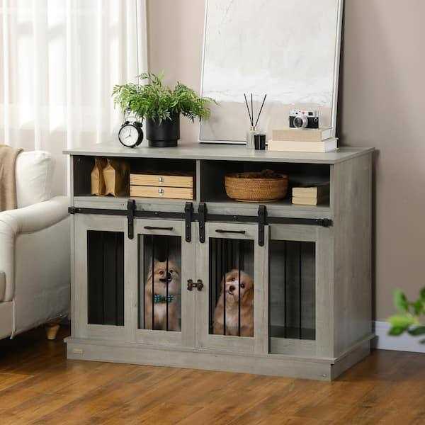 Large Dog Crate Furniture with Shelves Y86593