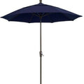White 8 Rib Market Umbrella with Black Canopy T951381