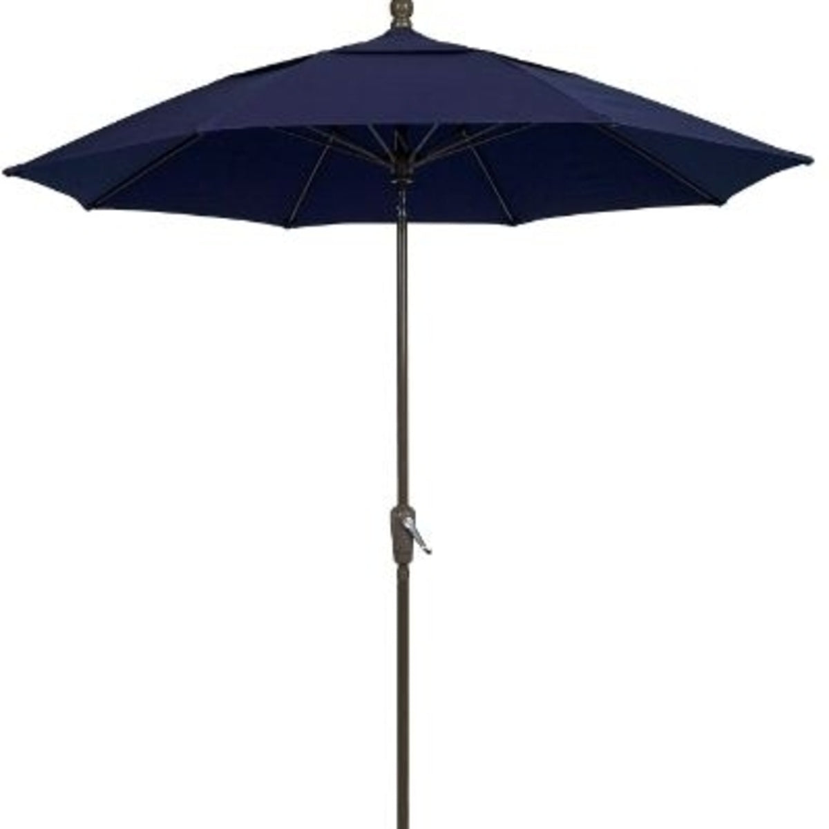 White 8 Rib Market Umbrella with Black Canopy T951381