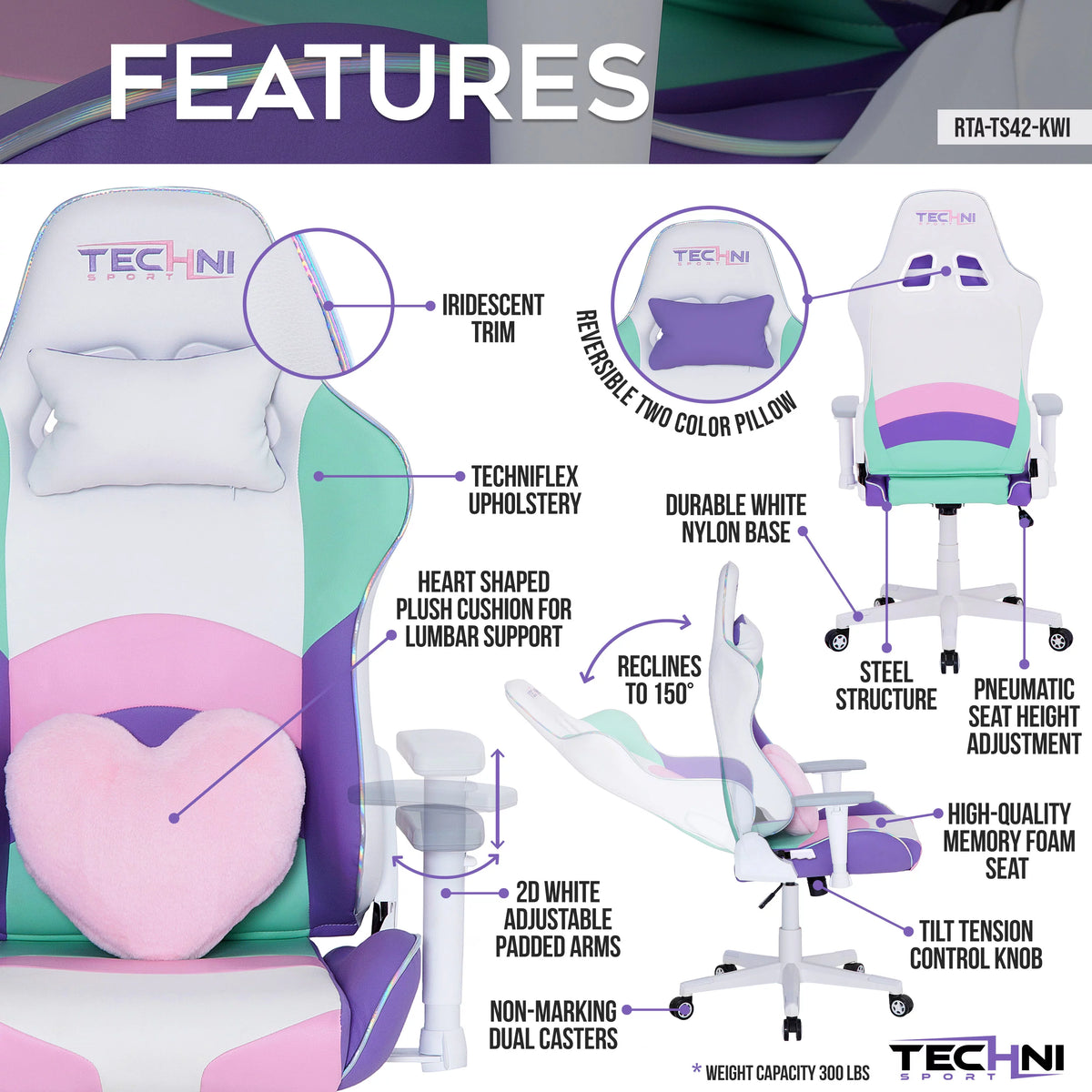 Adjustable Memory Foam Gaming Chair S657
