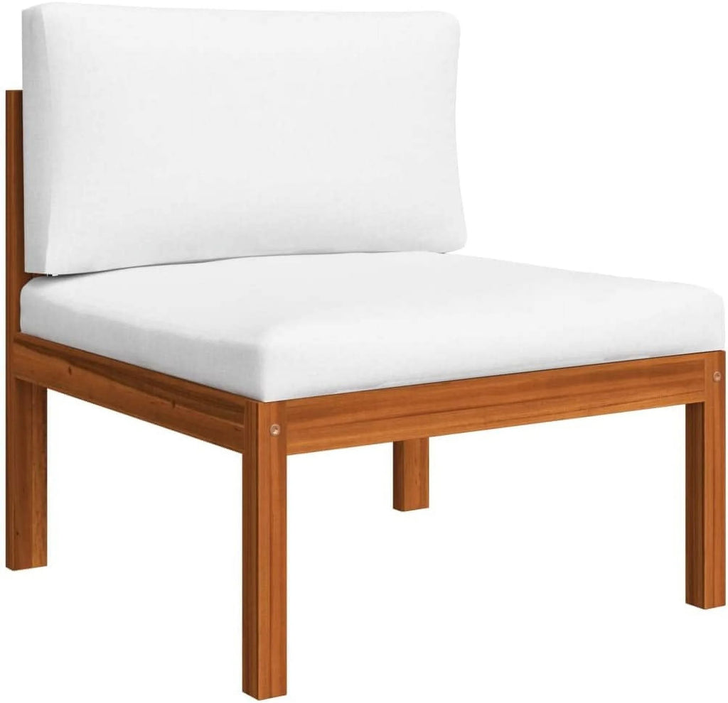 12 Piece Cream Solid Acacia Wood Patio Lounge Set S523845